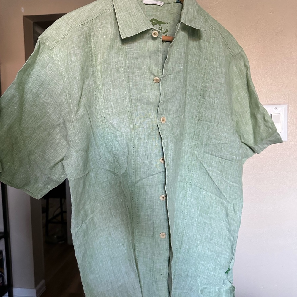 Tommy Bahama Light Green Casual Button Down Shirt